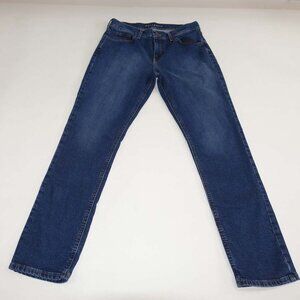 Mott & Bow Women's Boyfriend Jeans Size 28 x 30 Blue Mid Rise Slim Straight